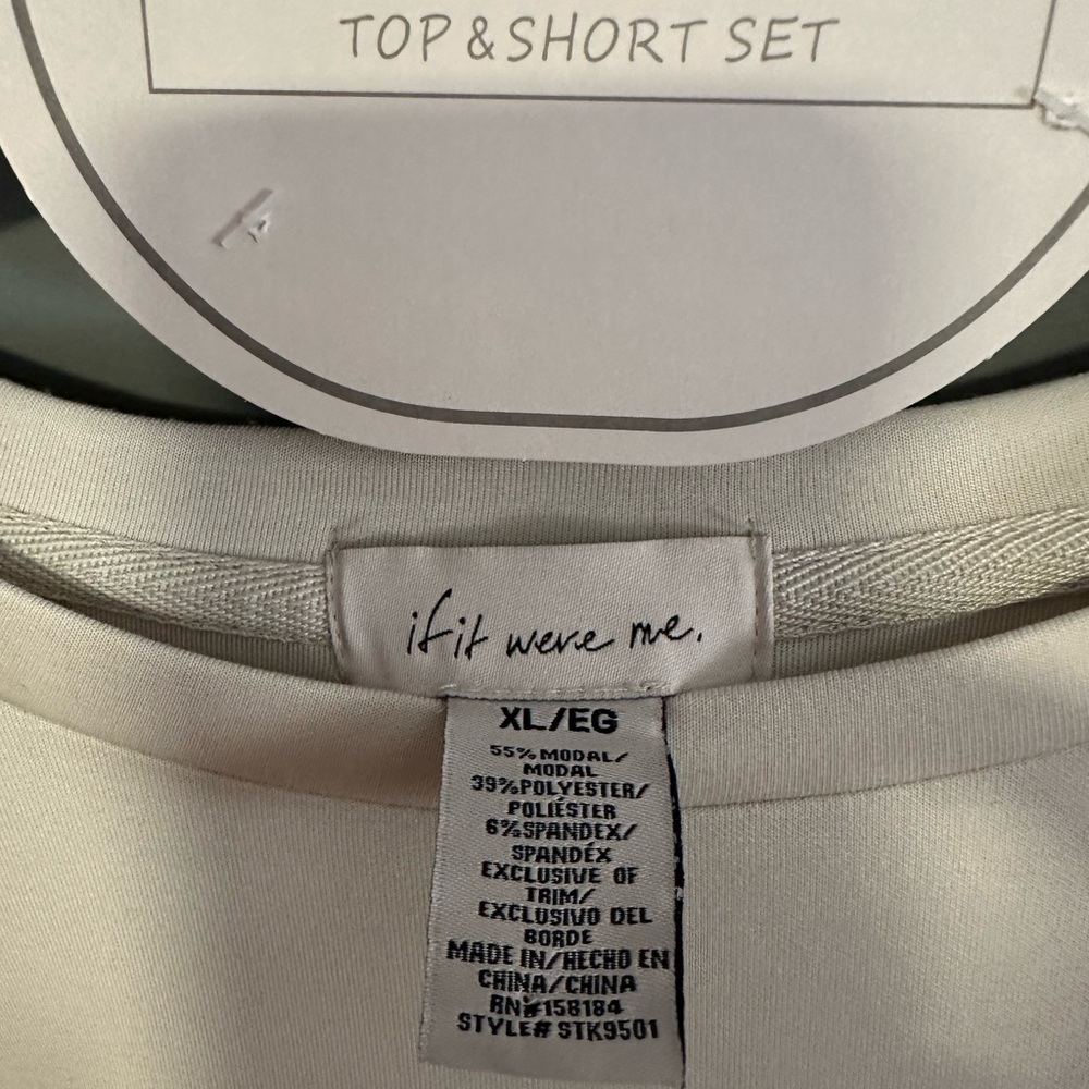 If It Were Me Cream Long Sleeve Half Sweatshirt & Shorts - Picture 2 of 6